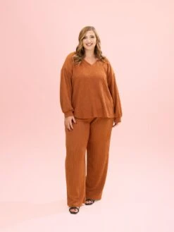 Golden Rib V Neck Long Sleeve Top By DD Design | S-3XL Pair W/ Sku64075 -Discount Divas Shop 4118bb0a77aed6236e7ccd13dfbf7283