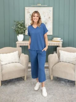 Crinkle Textured V-Neck Drop Shoulder Top | S-3X Pair W/ 53466 -Discount Divas Shop 4268ef6dbe0460c84bc5420d8270bf06