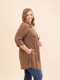 Dear Scarlett Wrinkle Free 3/4 Sleeve Open Front Cardigan | S-3X -Discount Divas Shop 426bf42710ec634b093d01ba03dbd8dc