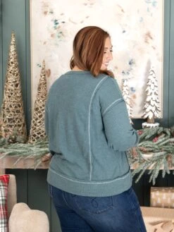 Waffle Long Sleeve Pullover | S - 3X -Discount Divas Shop 42a410638ce0d2871b693c0d723966b8