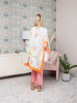 Boho Floral 3/4 Sleeve Split Open Front Kimono | O/S -Discount Divas Shop 430a76bb62893388e2b015320ba75034