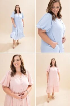 Button Down Poly Knit Washed Maxi Dress | S-L
