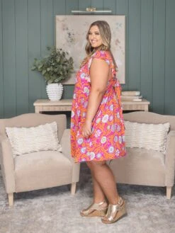 Floral Short Sleeve Mini Dress | S-3X -Discount Divas Shop 4507db49999e648bf30aaaab69e2f02d