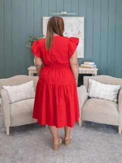 Solid Tiered Midi Dress With Flutter Sleeves And Tie Waist Detail | S-3XL 11 Solid Tiered Midi Dress With Flutter Sleeves And Tie Waist Detail | S-3XL -Discount Divas Shop 450a5ff2f2cfc6b3d50347f9e9624f47