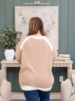 Color Contrast Round Neck Long Sleeve Knitted Sweater | S-3X -Discount Divas Shop 475017aa2510041857cbd15da96b4f5e