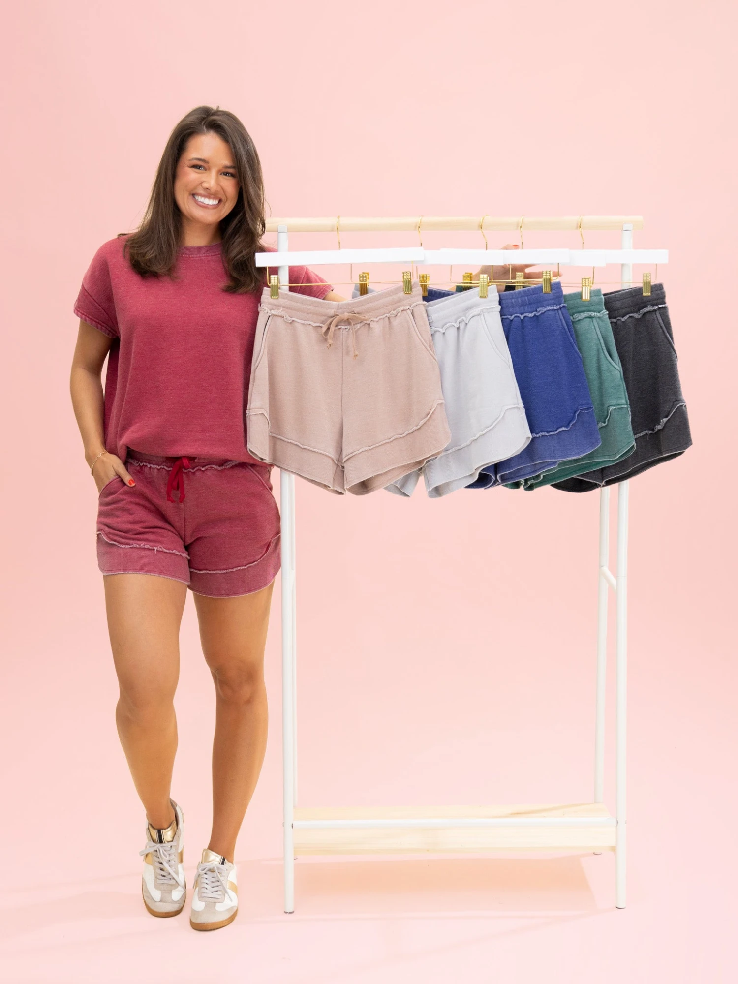 Lived In Curved Hem Drawstring Shorts By DD Design | S -3XL 1 Lived In Curved Hem Drawstring Shorts By DD Design | S -3XL