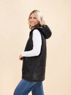 Zip Up Puff Hoodie Vest | S-L -Discount Divas Shop 48466b9fe01549b1afb5de9d7fdace1e