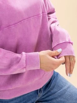 Long Sleeve Mineral Washed Terry Knit Pullover | S-L -Discount Divas Shop 48b2985c4afa54e6bceee4d97b2d44d7