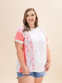 Short Sleeve Solid And Floral Contrast Top | S-3XL 9 Short Sleeve Solid And Floral Contrast Top | S-3XL -Discount Divas Shop 48d152a2bf1d7d909b9d1c05f84fa80d