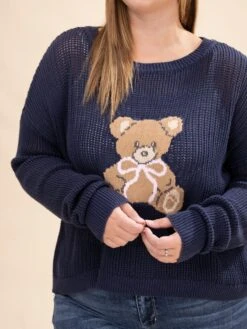 Teddy Bear Graphic Open Knit Sweater | S-L -Discount Divas Shop 4970d16083b6cca0e22db58e7f554e09
