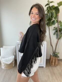 Sequin Game Day Patch Fringed Sweatshirt | S - L -Discount Divas Shop 4BybHxIl14ytLP5WInMZnVfiK3juVo63lHh0B0my