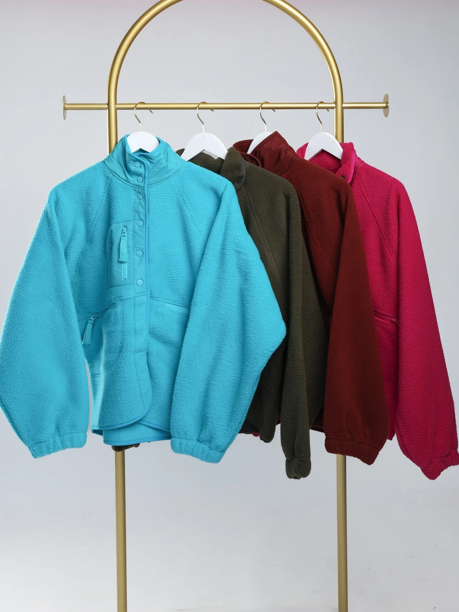 Zenana Snap Button Front Mock Neck Long Sleeve Fleece Jacket | S-XL 5 Zenana Snap Button Front Mock Neck Long Sleeve Fleece Jacket | S-XL - Image 5