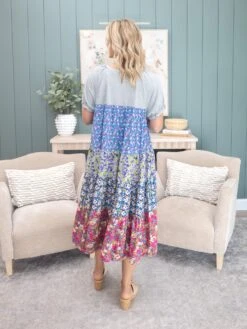 Mixed Print Tiered Midi Dress | S-L -Discount Divas Shop 4a01398da8b50ed6a51b2ef2060ef5b8