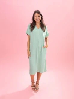 Airflow V-Neck Midi Dress By DD Design | S - 3XL -Discount Divas Shop 4a1582d61d5236f25acb3a5fad057ea8