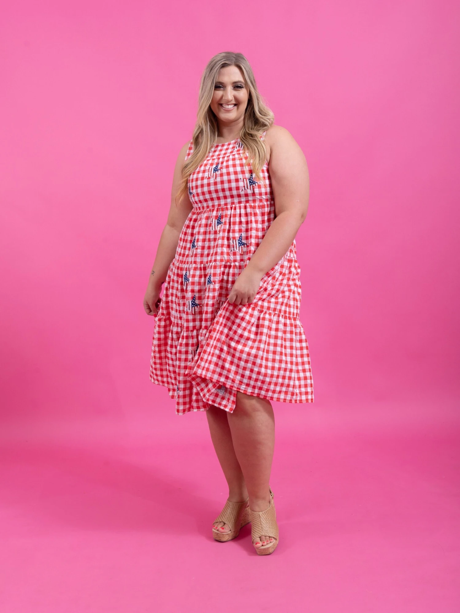 Checkered Star Midi Dress | S - 2XL 2 Checkered Star Midi Dress | S - 2XL - Image 2