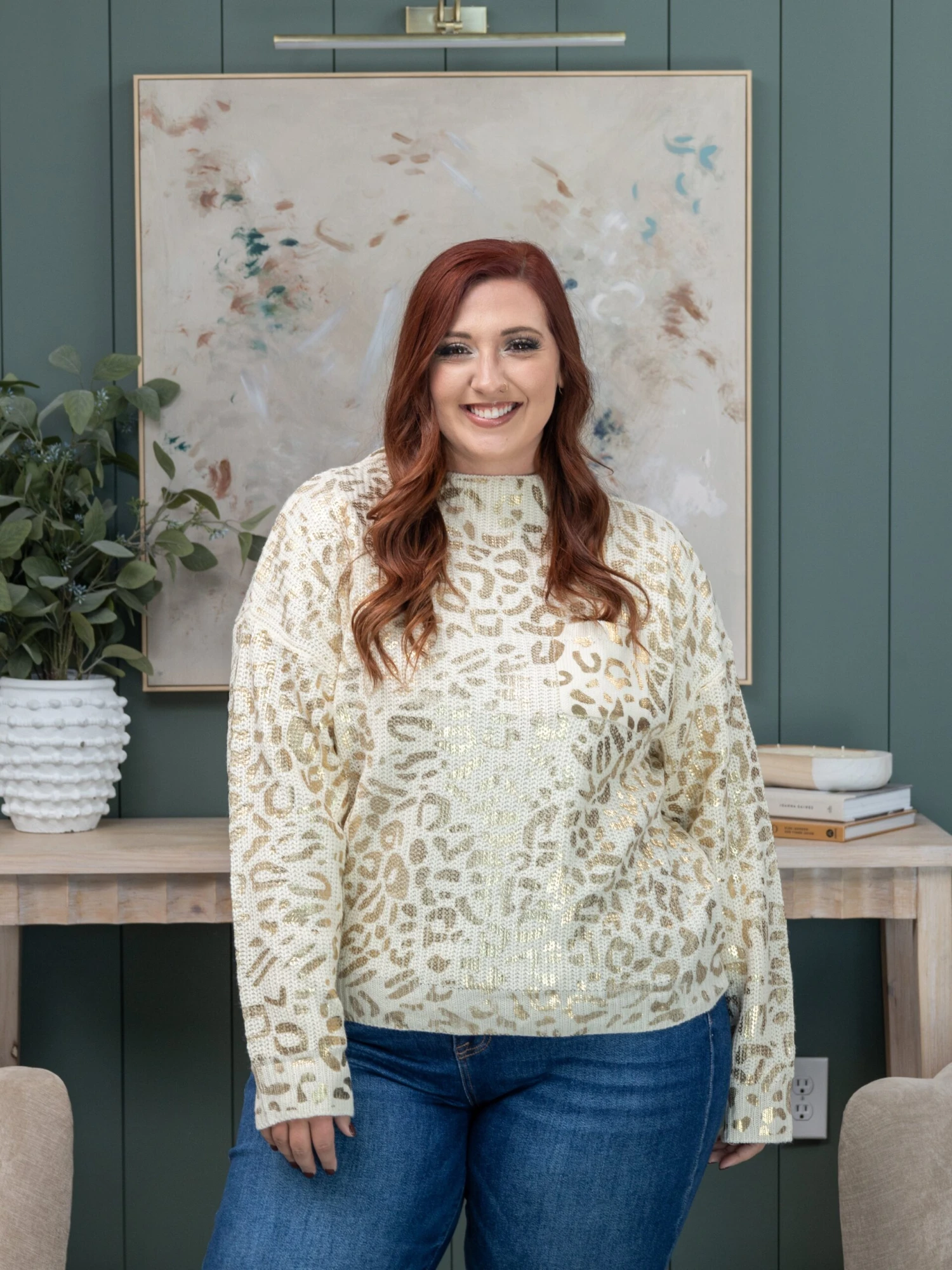 Metallic Leopard Sweater | S- XL 2 Metallic Leopard Sweater | S- XL - Image 2