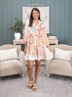 Print Bracelet Sleeve Buttoned Mini Dress | S - XL -Discount Divas Shop 4d842e5a9b940148bc2dd24606cd7074