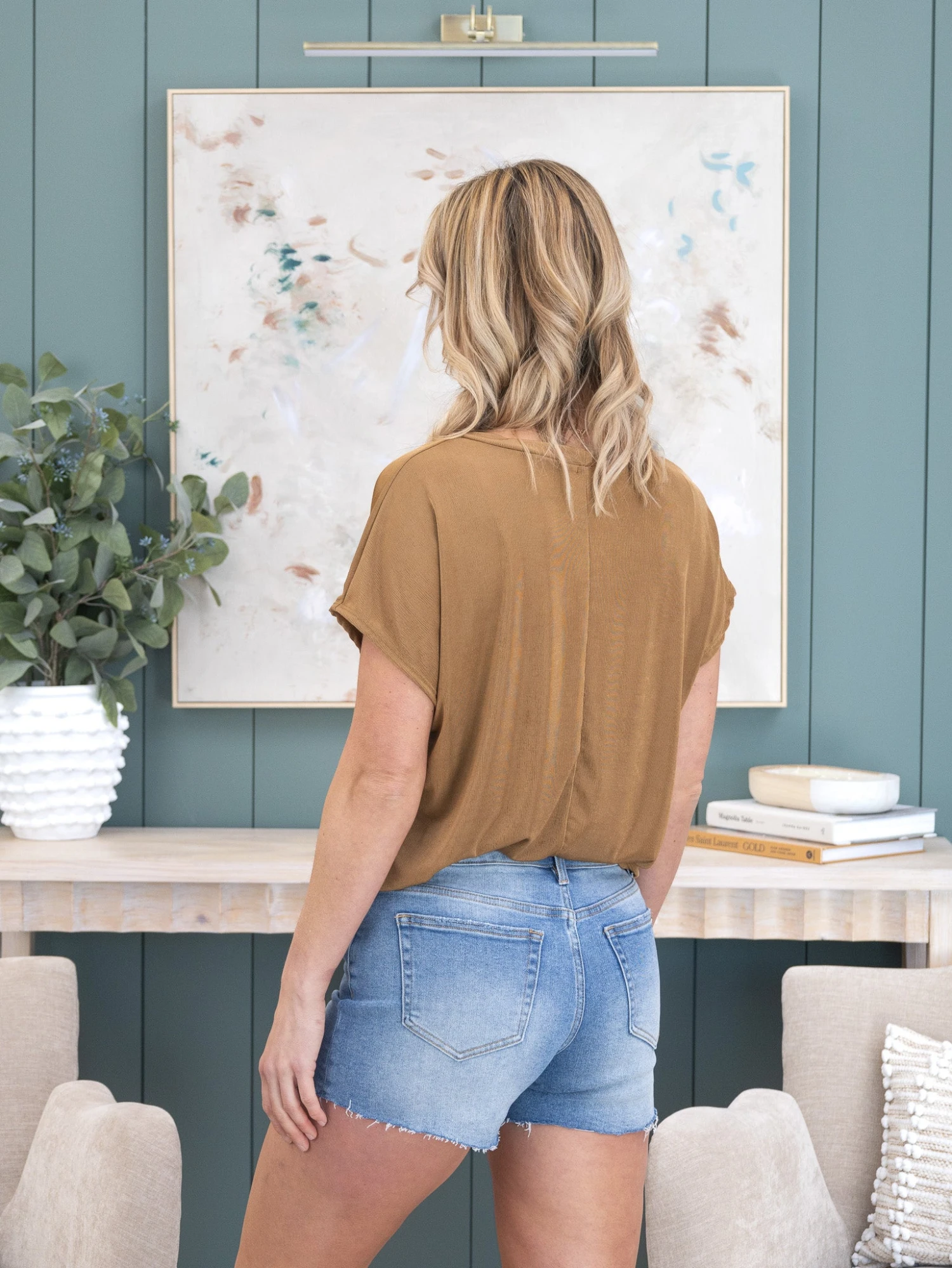 Mica Denim High Rise Cut Off Shorts | S-3X 6 Mica Denim High Rise Cut Off Shorts | S-3X - Image 6