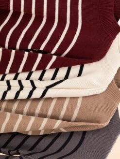 Stripe Mock Neck Drop Shoulder Knit Sweater | S-L 16 Stripe Mock Neck Drop Shoulder Knit Sweater | S-L -Discount Divas Shop 4e2e59996b3495aef6da86ba980a9b80