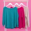 Solid Color Long Sleeve Round Neck Waffle Top | S-L