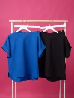 Round Neck Short Dolman Sleeve Top | S-L Set W/ Sku53063