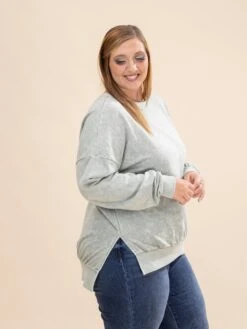 Washed Side Split Long Sleeve Knit Top | S-L -Discount Divas Shop 4f7695beaae36d1ffd0057a41171d619