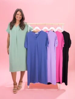 Airflow V-Neck Midi Dress By DD Design | S - 3XL