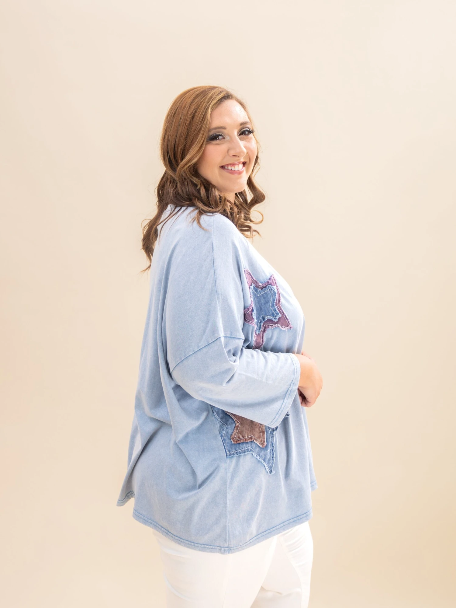 Mineral Washed Star Patch Detailing Boxy Top | S-L 3 Mineral Washed Star Patch Detailing Boxy Top | S-L - Image 3