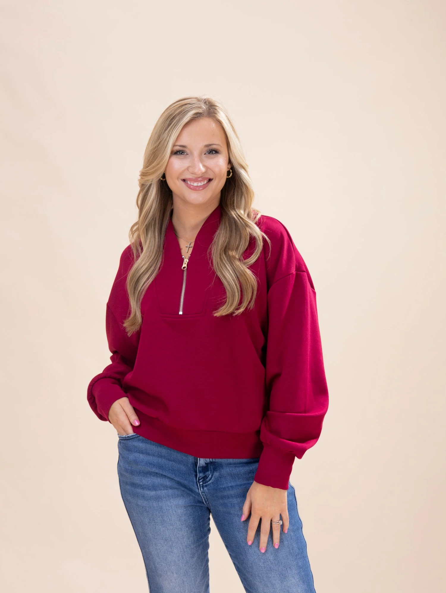 Zenana Scuba Half Zip Pullover | S-L 3 Zenana Scuba Half Zip Pullover | S-L - Image 3