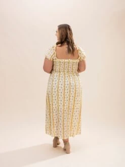 Floral Striped Print Smocked Midi Dress | S-L -Discount Divas Shop 503a09082b3ca7af7015e4a97017df14