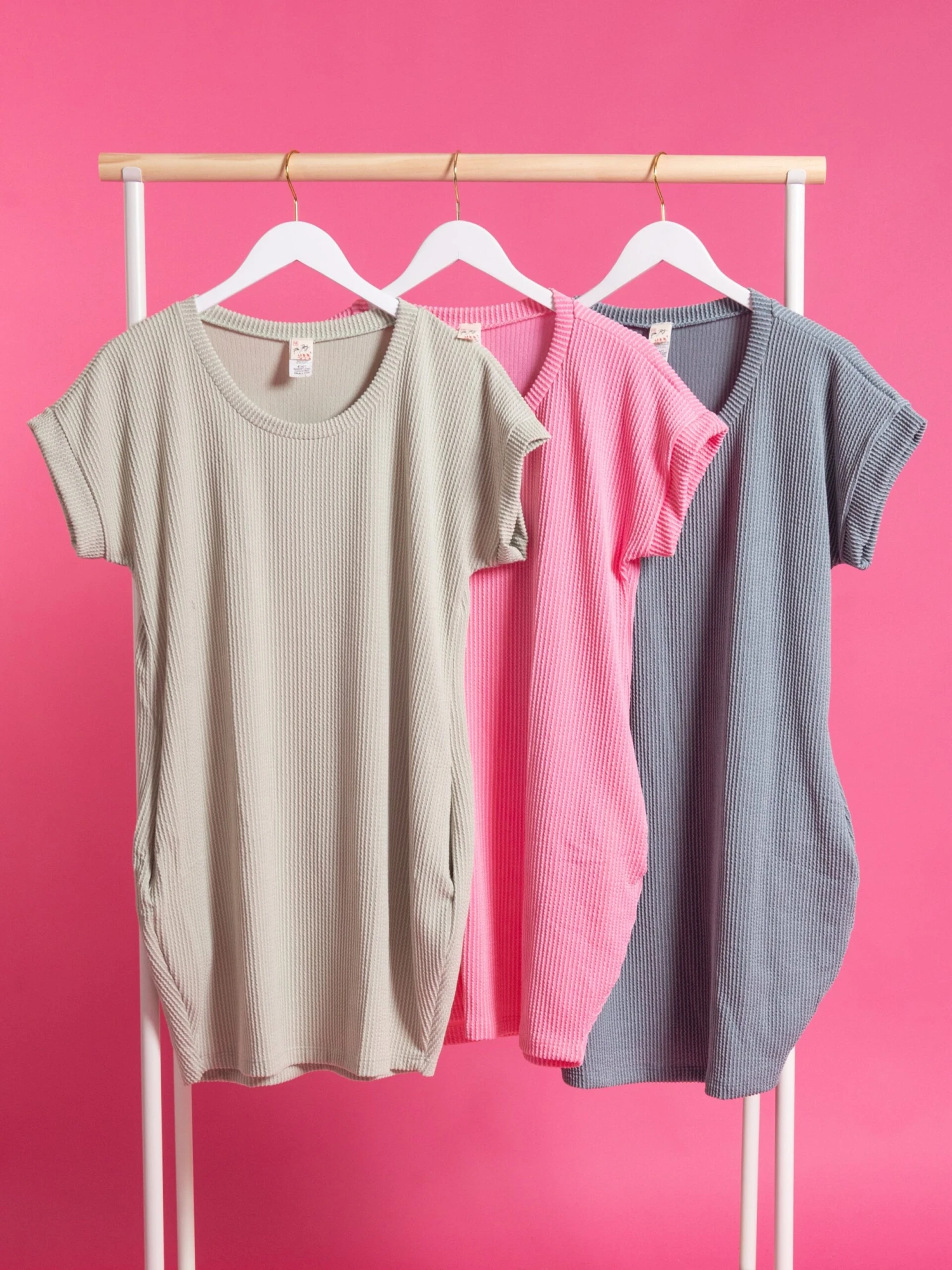 Twist Ribbed Short Sleeve Dress | S-3X 1 Twist Ribbed Short Sleeve Dress | S-3X