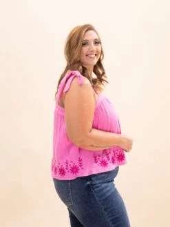 Floral Embroidered Shoulder Ribbon Tie Top | S-L 12 Floral Embroidered Shoulder Ribbon Tie Top | S-L -Discount Divas Shop 50d2e4fdf544a06183f7135c71f5d546