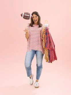 Game Day Raised Rib Easy Fit Top | REG-PLUS -Discount Divas Shop 5139cd1aa21eeb3dafb51b03d6654eca
