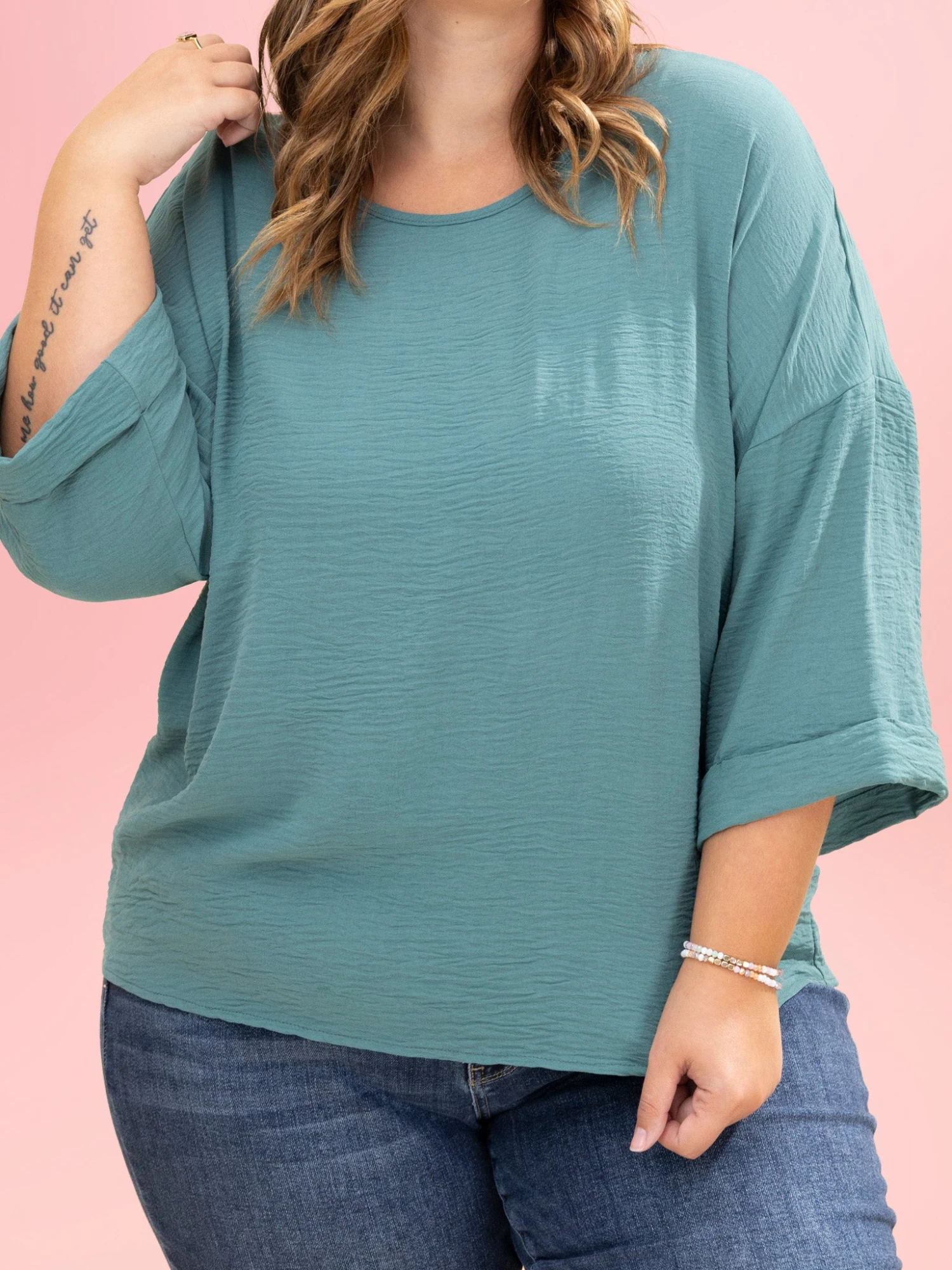 Airflow 3/4 Cuff Sleeve Top By DD Design | S-3XL 2 Airflow 3/4 Cuff Sleeve Top By DD Design | S-3XL - Image 2