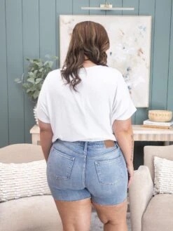 Judy Blue High Waist Shorts With Stitch Over Destroy Detail | S-3XL -Discount Divas Shop 5325c1b19dfef7f4b4bae08b4209dd91