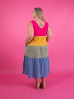 Cotton Gauze Colorblock Tiered Sleeveless Maxi Dress | S - XL -Discount Divas Shop 53f4882313471d4b641541d079d943fe