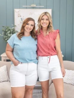 Risen Tummy Control High Rise Relaxed Mid Length Shorts | S-3X