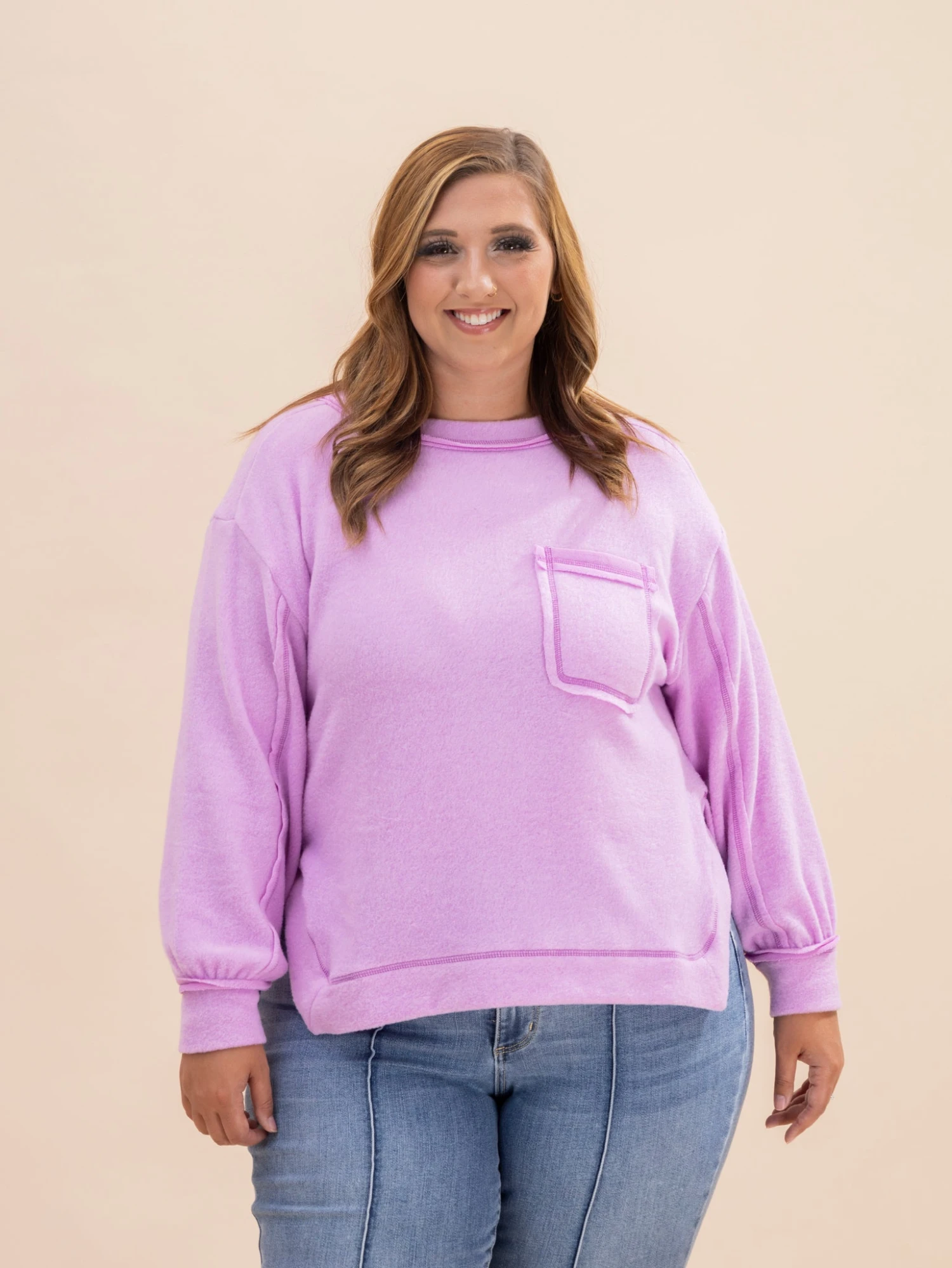 Zenana Luxe Hacci Hi-Low Round Neck Sweater | S/M-L/XL 9 Zenana Luxe Hacci Hi-Low Round Neck Sweater | S/M-L/XL - Image 9