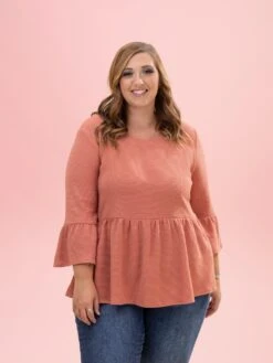 Comfy Knit Ruffle Hem 3/4 Sleeve Top By DD Design | S-3XL -Discount Divas Shop 5449a68bb0e18a78de9b55a7d4709745