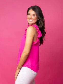 Sleeveless Mock Neck Woven Ruffled Top | S-L -Discount Divas Shop 54KsDWmaDhEAIf3BMfnptEETBiZAQddNbjyYFdzs