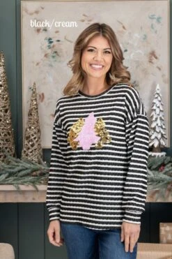 Long Sleeve Sequin Trees Patch Top | S-3X Christmas -Discount Divas Shop 54fcdb5503a9d2b779e5a03fec900fe8