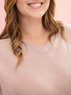 Lived In V Neck Rounded Hem Sweatshirt W/ Pockets By DD Design | S-3XL -Discount Divas Shop 558dfa141df26d4a44ac842b7248593d