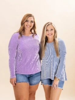 Zenana Raised Rib Long Sleeve Top | S/M-2X/3X -Discount Divas Shop 56a20f80f3a9f32f387263c79e6b0205