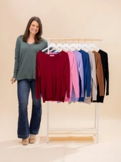 Zenana Viscose "Perfect Knit" Front Seam Sweater | S-3X