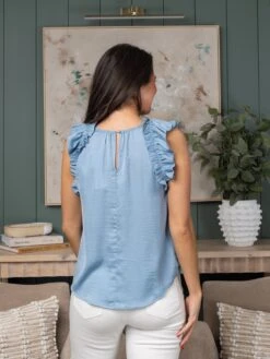 Sleeveless Ruffle Trim Mock Neck Top | S-3X -Discount Divas Shop 56faba7bd9e99607b222115ea64c329e