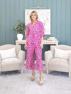 Printed Rayon Linen Top | S-3X Pair W/ Sku59732