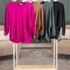 3/4 Sleeve Knit Dolman Top | S-L