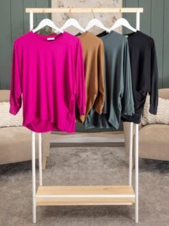 3/4 Sleeve Knit Dolman Top | S-L