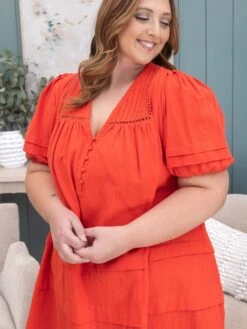 Pleated Ladder Trim Yoke Puff Sleeve Tiered Short Dress | S-3XL -Discount Divas Shop 57b4849ddc40e27ef364eaff0888d9cc