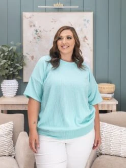 Wave Rib Oversized Short Sleeve Sweatshirt | S/M-L/XL -Discount Divas Shop 57b4b5794977d25dcb126a809dfb167b